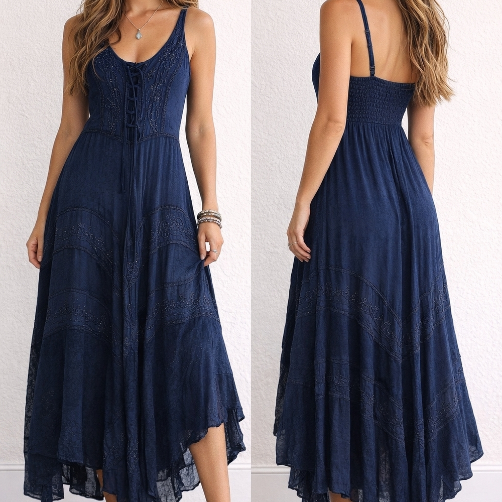 Sakkas Chic Navy Maxi Dress - Picture 3 of 3